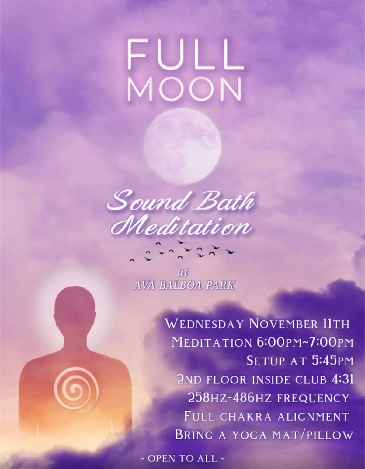 Full Moon Sound Bath at Ava Balboa Park