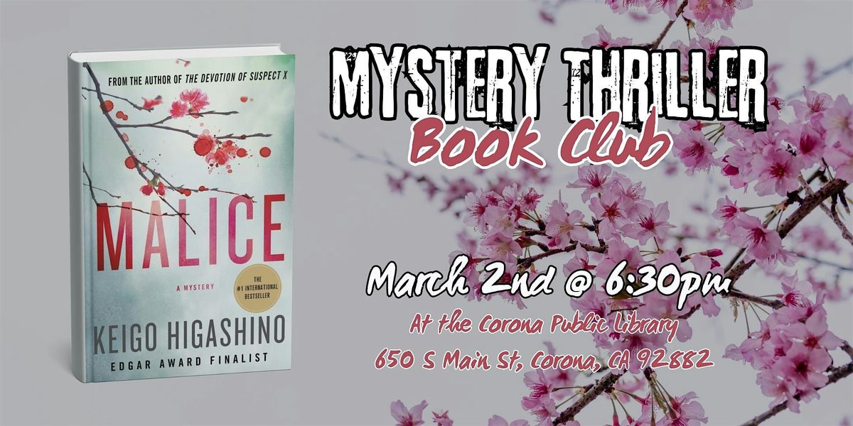 Book Club Discussion: Malice by Keigo Higashino