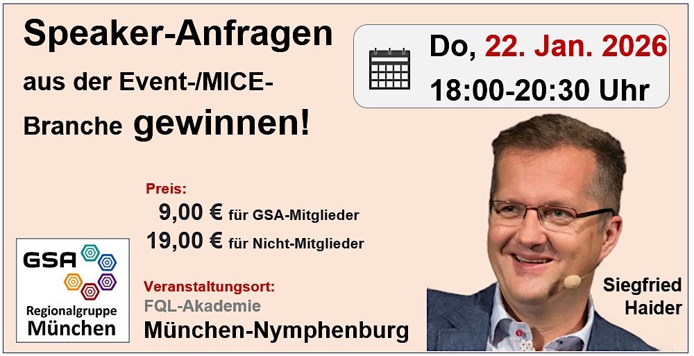 Speaker-Anfragen aus der Event-\/MICE-Branche gewinnen!