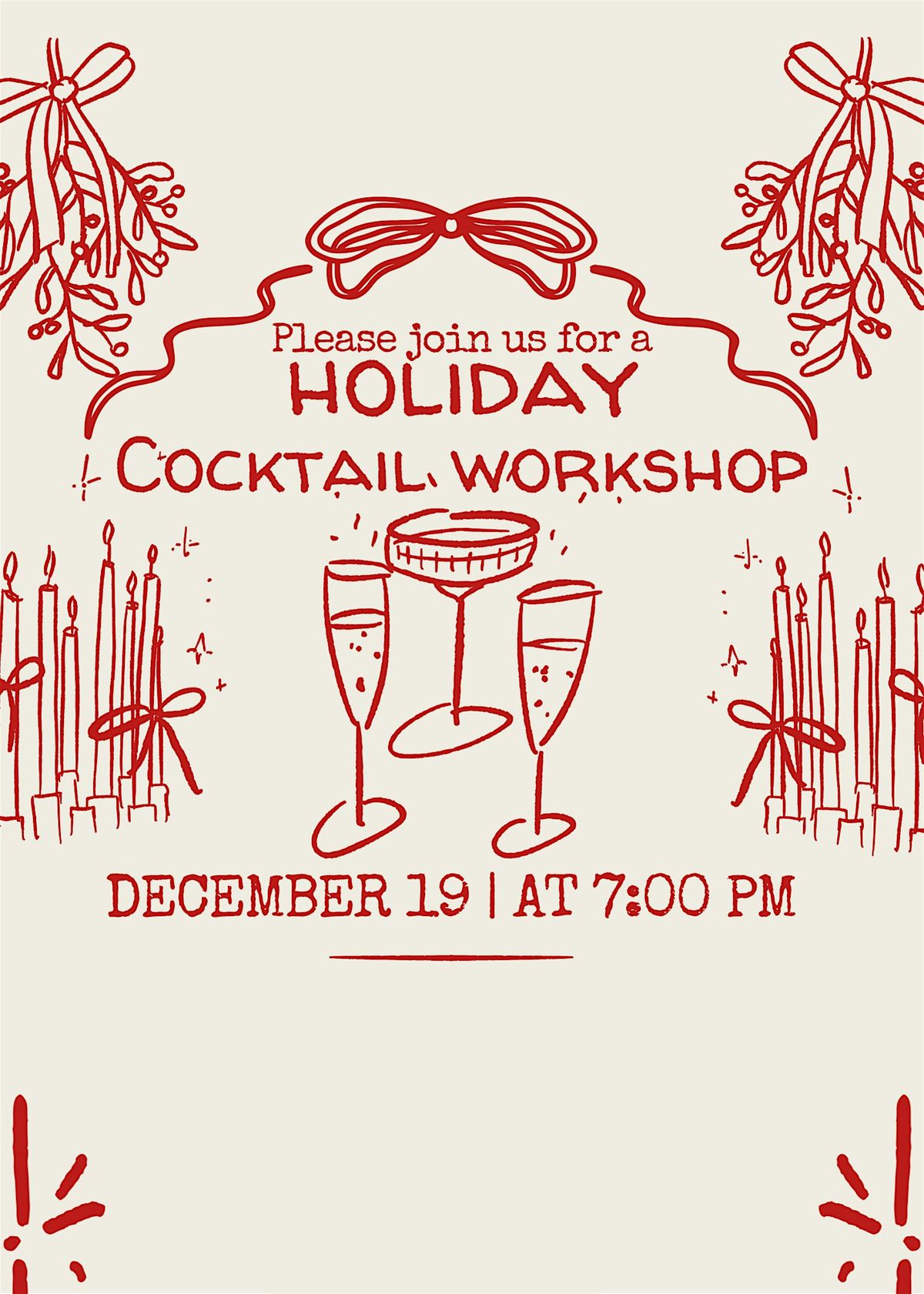 Holiday Cocktail Workshop Preservation Fundraiser