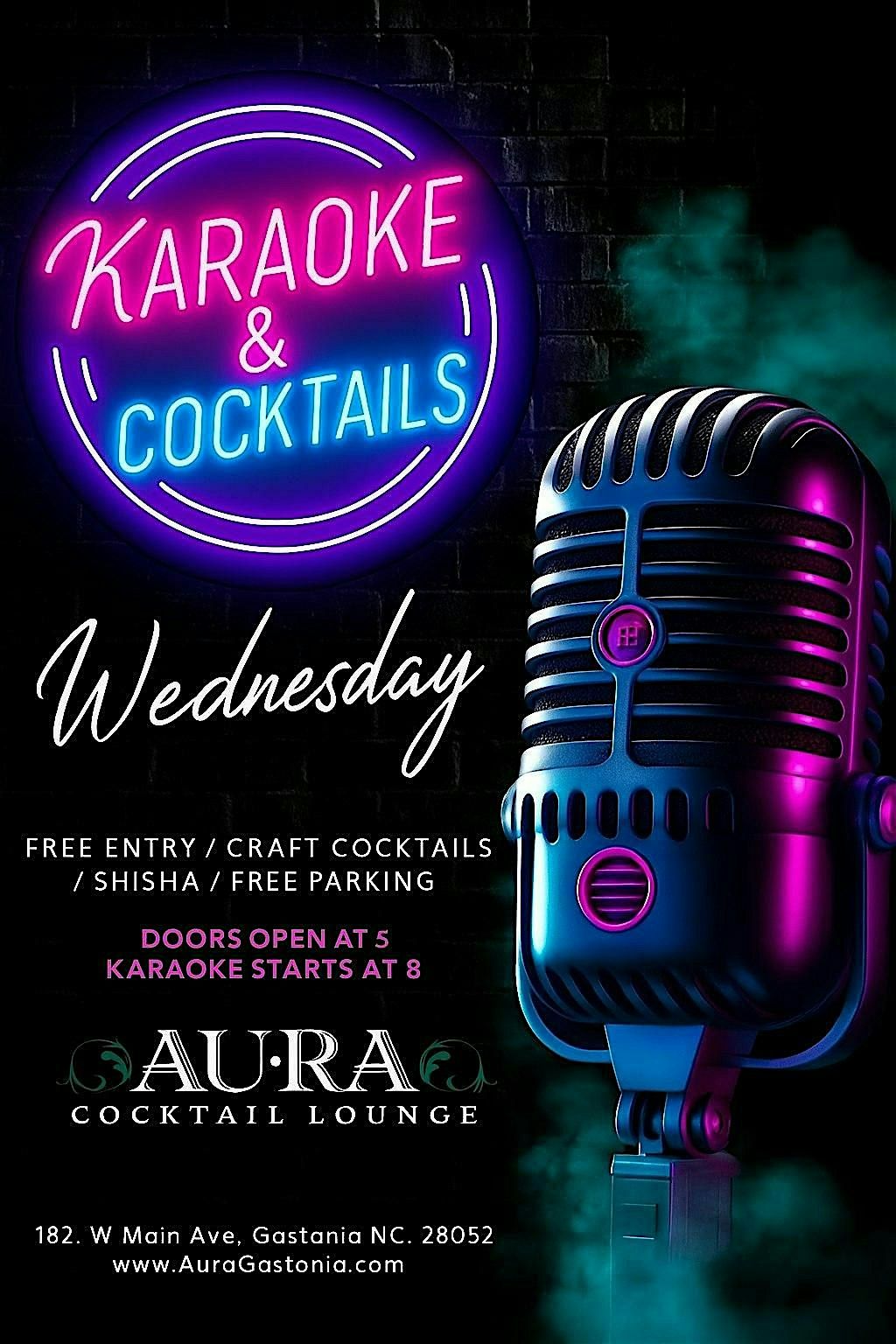 Karaoke Wednesday\u2019s at Aura Gastonia