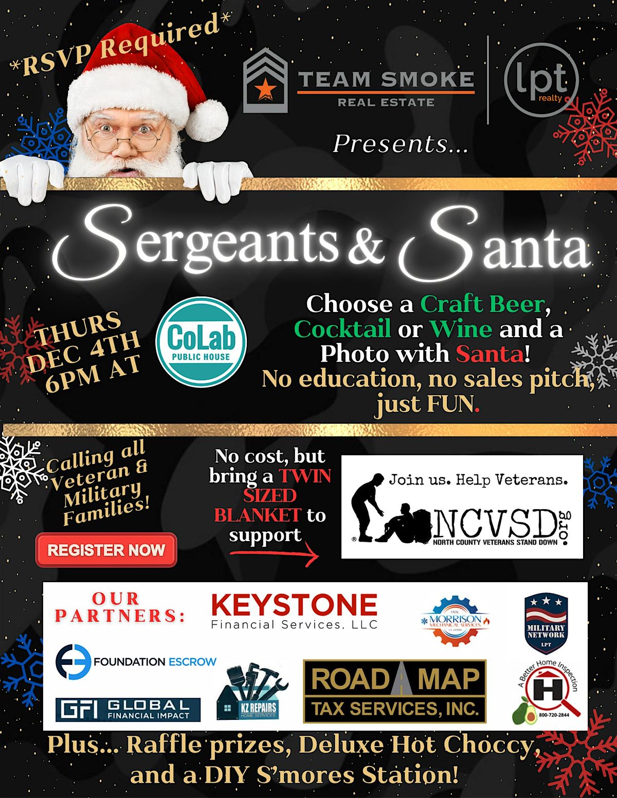 Sergeants & Santa 2025 - Free Vet\/Mil Family Santa Photo + Craft Beer!