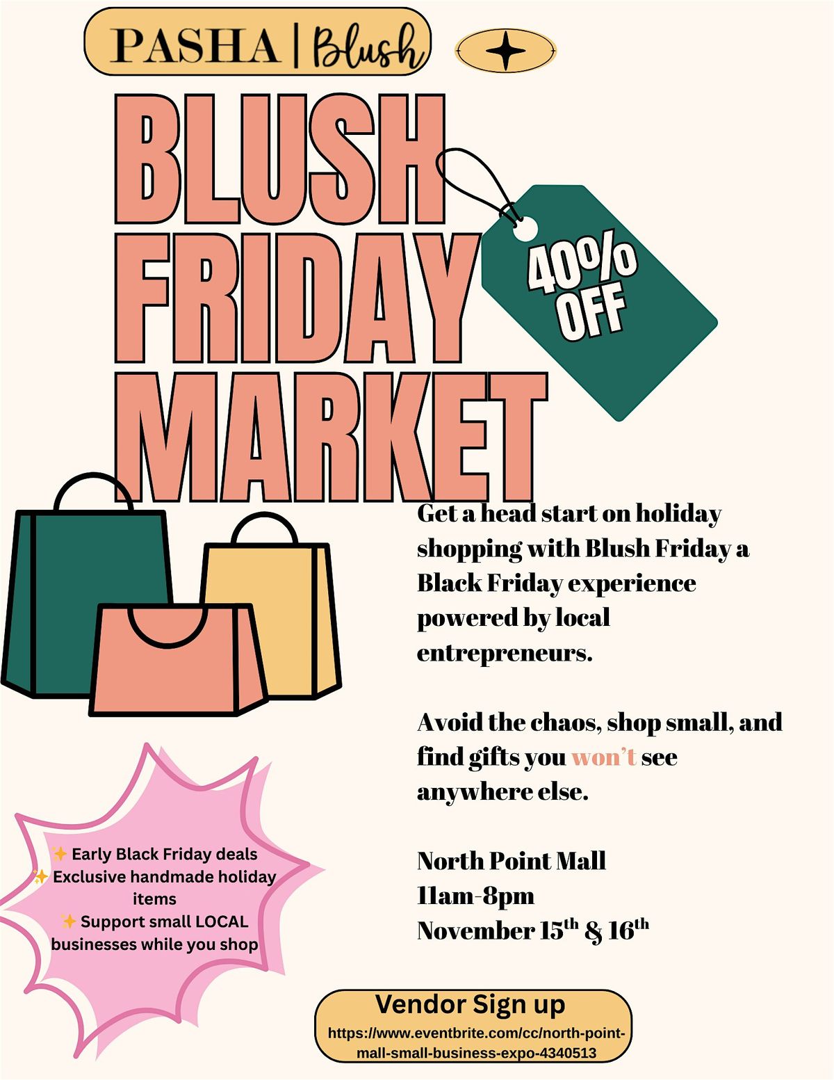 Blush Friday - a Black Friday experience powered by local entrepreneurs.