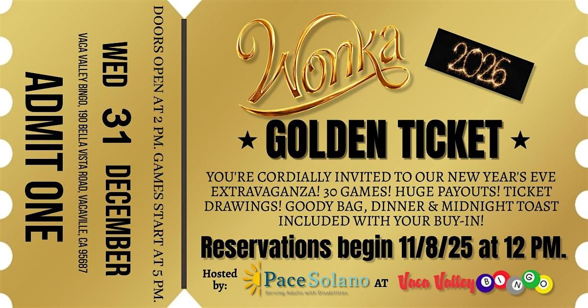 Pace Solano Willy Wonka & the Chocolate Factory New Year's Eve Extravaganza