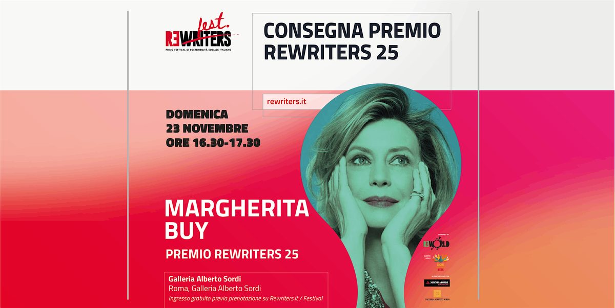 Consegna Premio ReWriters 25 a Margherita Buy