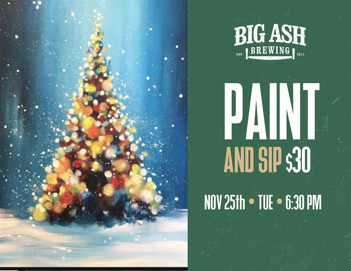 Paint and Sip Night at Big Ash Brewing! Round 2! Happy Holidays!