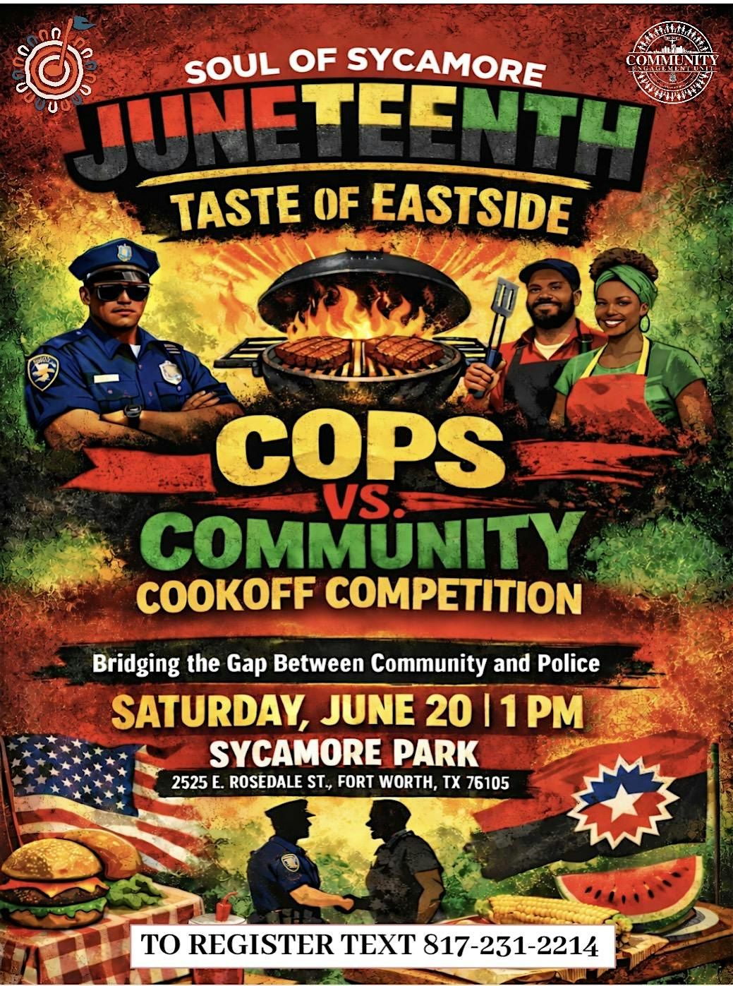 JUNETEENTH TASTE OF EASTSIDE COPS VS COMMUNITY COOK OFF