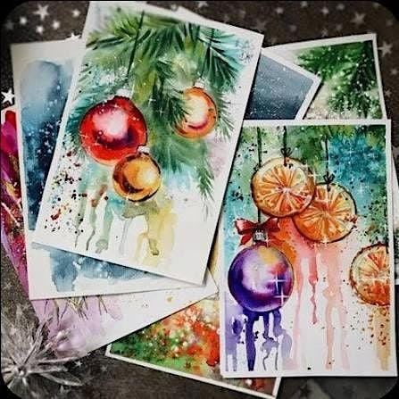 Small Memories Winery & Meadery Watercolor Christmas Card Paint & Sip