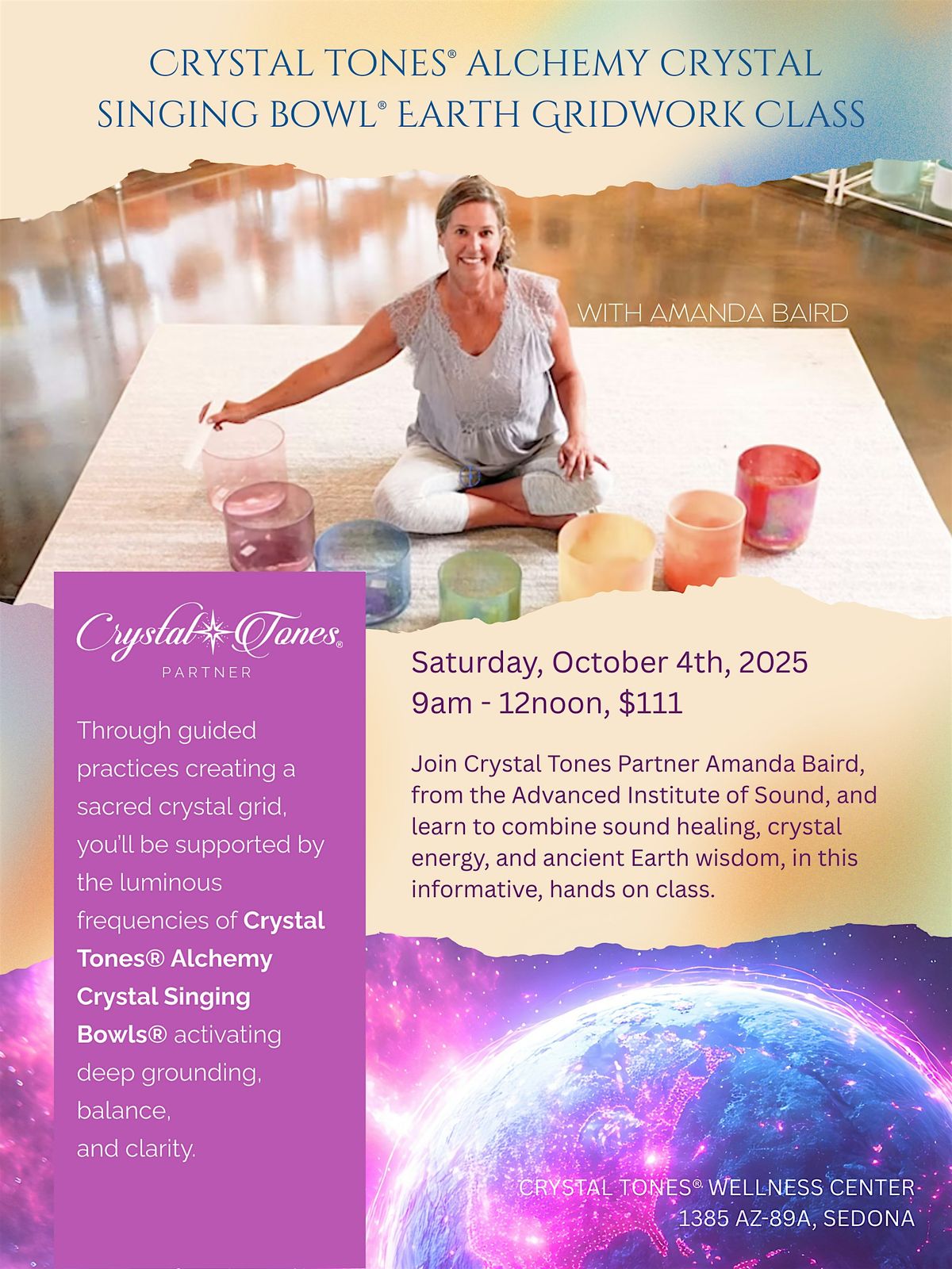 Alchemy Crystal Singing Bowl\u00ae Earth Gridwork Class - with Amanda Baird