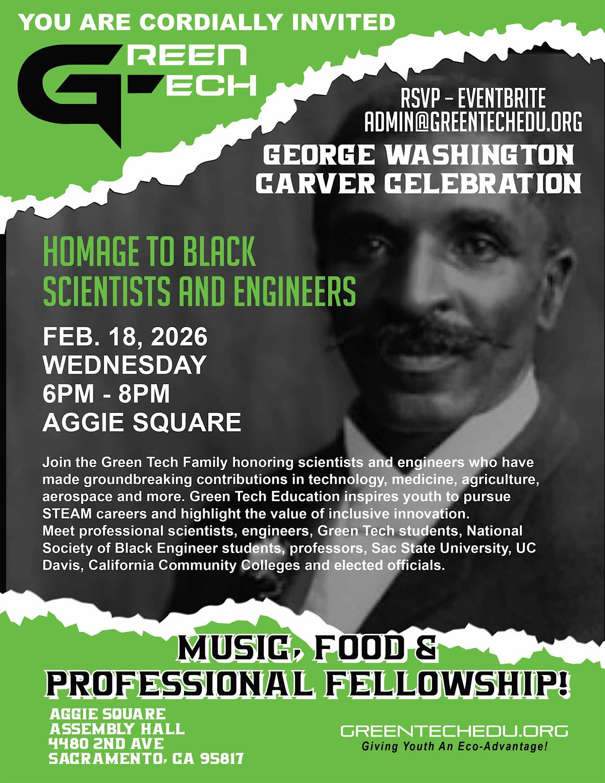 George Washington Engineering GEORGE WASHINGTON CARVER CELEBRATION:Homage to Black Scientists ...