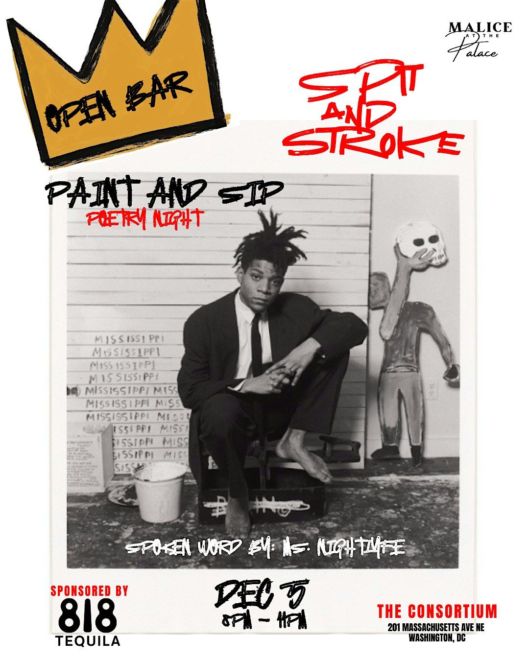 Spit & Stroke - Paint | Sip | Poetry - OPEN BAR