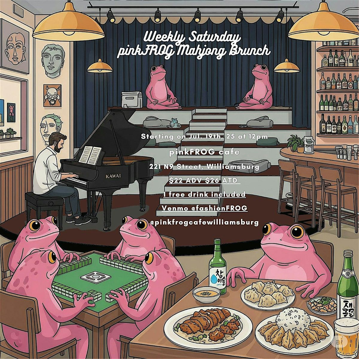 Weekly Saturday pinkFROG mahjong Brunch