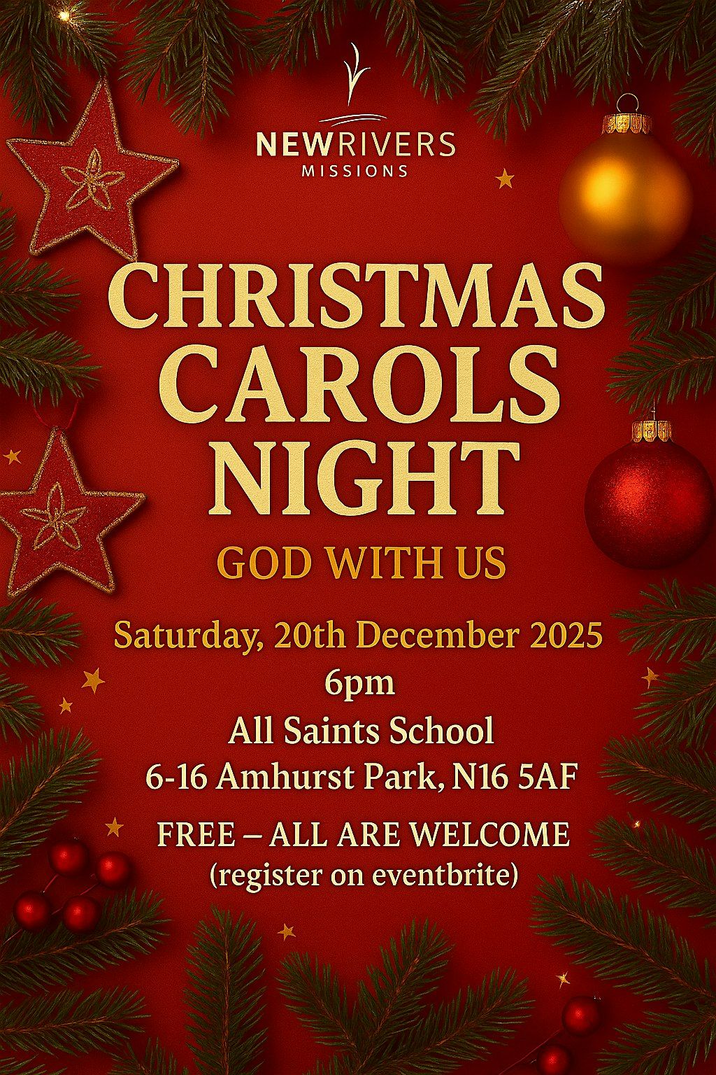 Christmas Carols Night hosted by New Rivers Missions