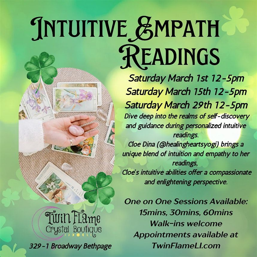 Intuitive Reading Banner Intuitive Empath Readings with Cloe Dina at Twin Flame, Bethpage on ...