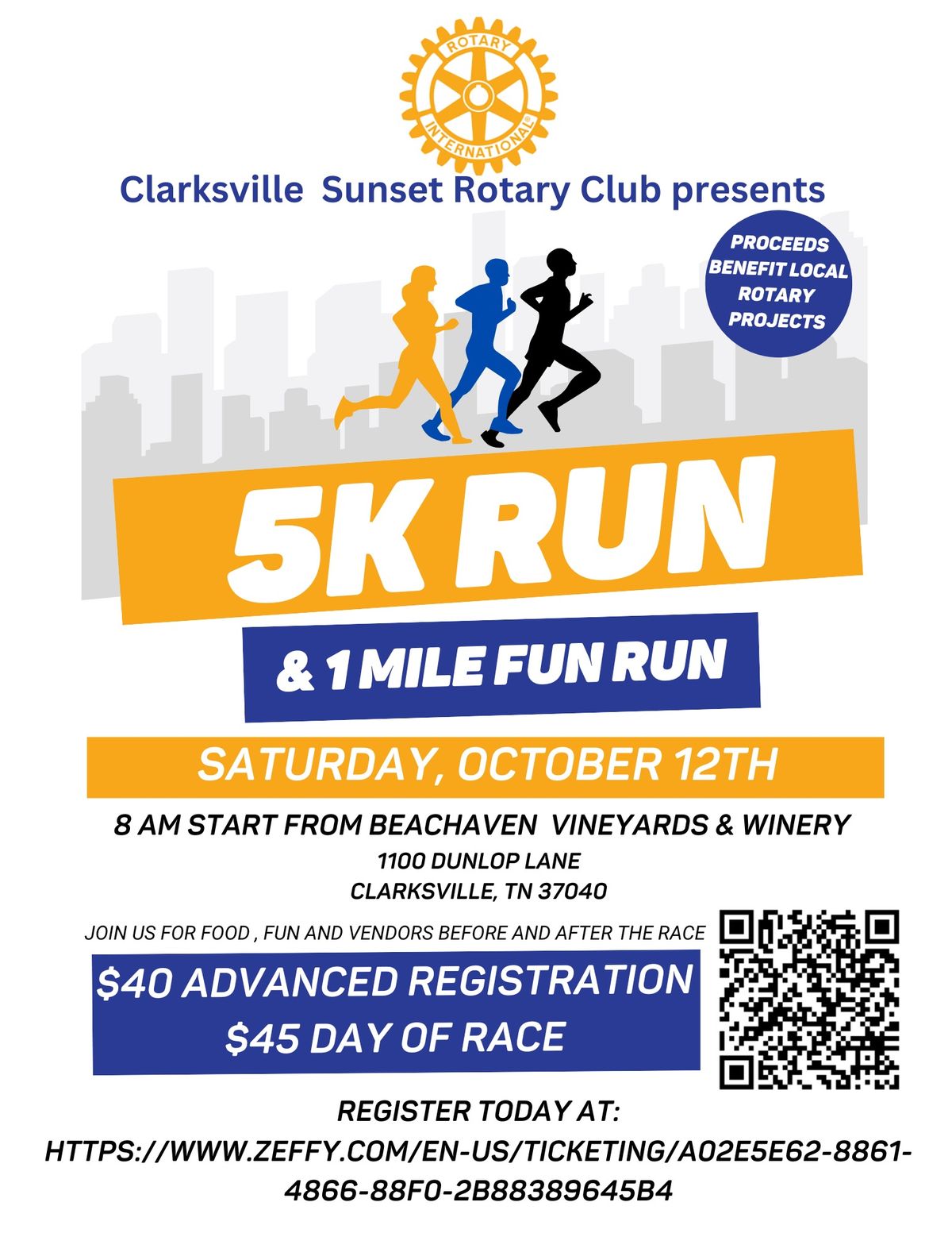 The First Annual Clarksville Sunset Rotary 5k and Fun Run Beachaven