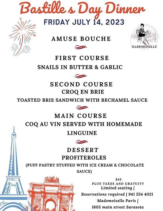 Bastille Day Dinner Mademoiselle Paris Main Street SRQ Sarasota bastille-day-dinner-mademoiselle-paris-main-street-srq-sarasota