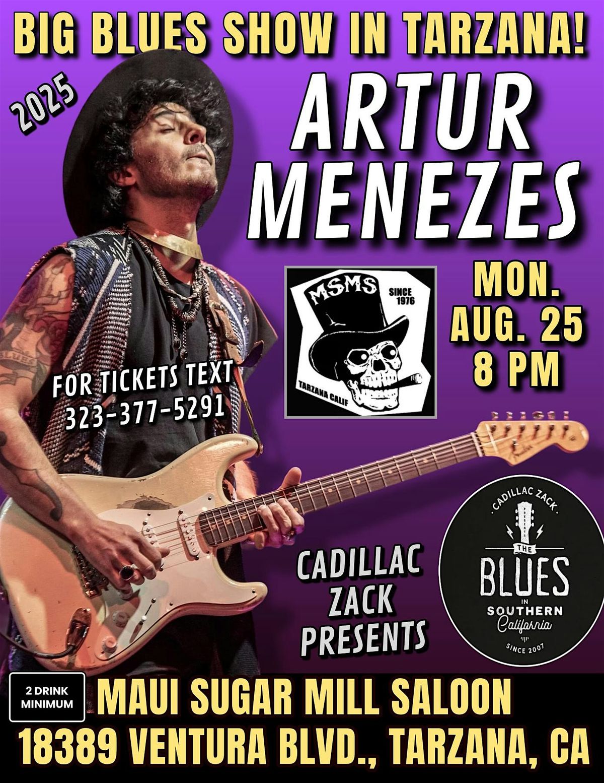 ARTUR MENEZES - Famed Blues-Rock Guitarist - in Tarzana!