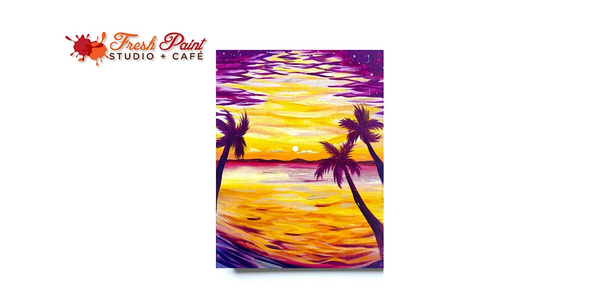 Paint & Sip Paint Night Warm Tropical Paradise Acrylic Painting