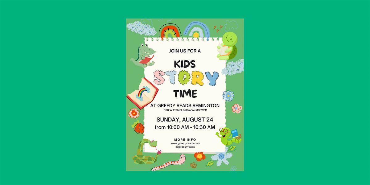 Kids Story Time at Greedy Reads Remington
