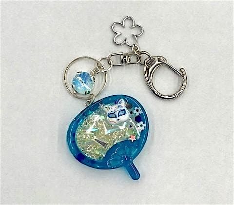 Kitsune Fan Resin Shaker Charm