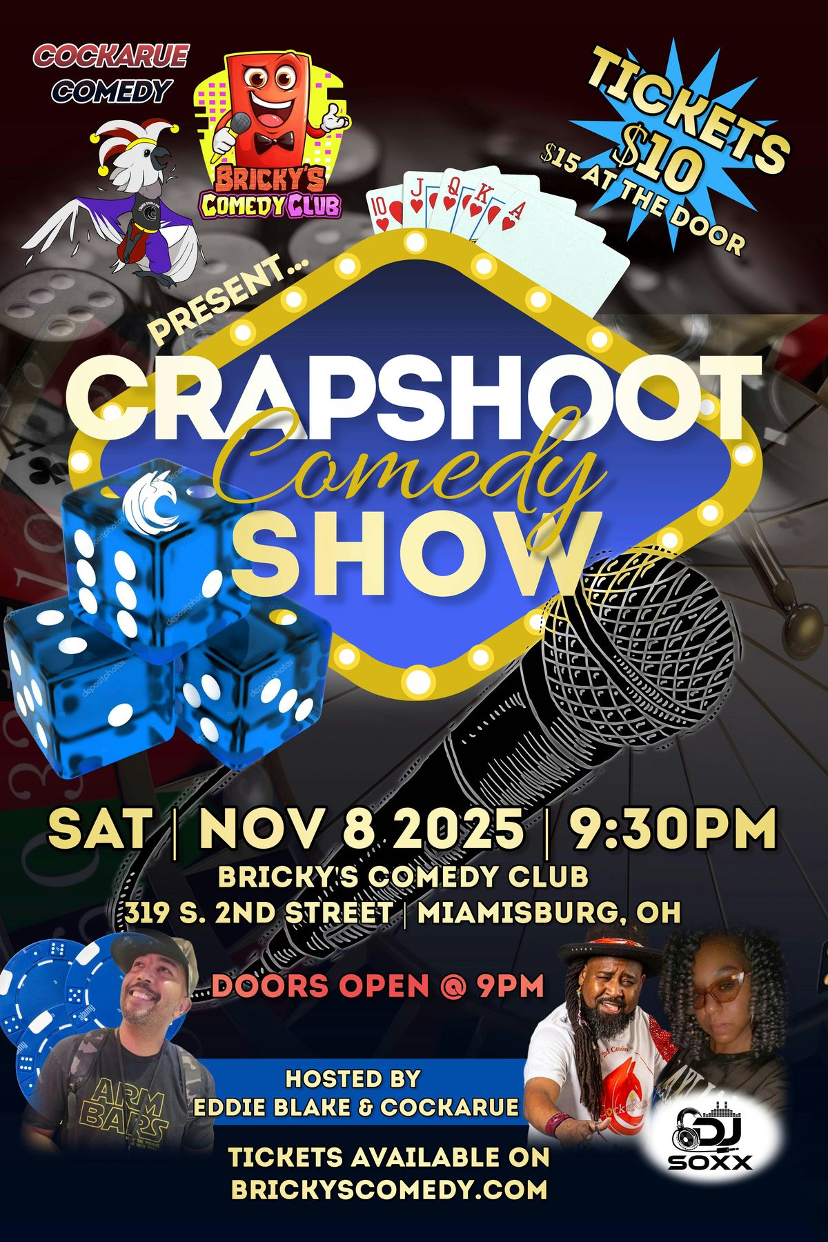 CockaRue Comedy + Bricky's Comedy Club Present...Crapshoot Comedy Show!