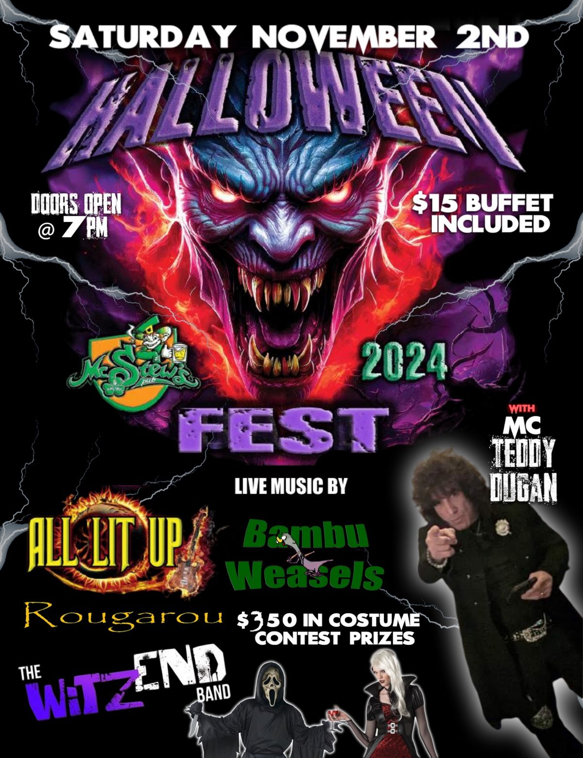 HALLOWEEN FEST 2024 McStew's Irish Pub, Levittown, PA November 2 to