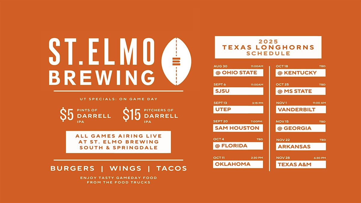 Texas Longhorn Games at St. Elmo Brewing