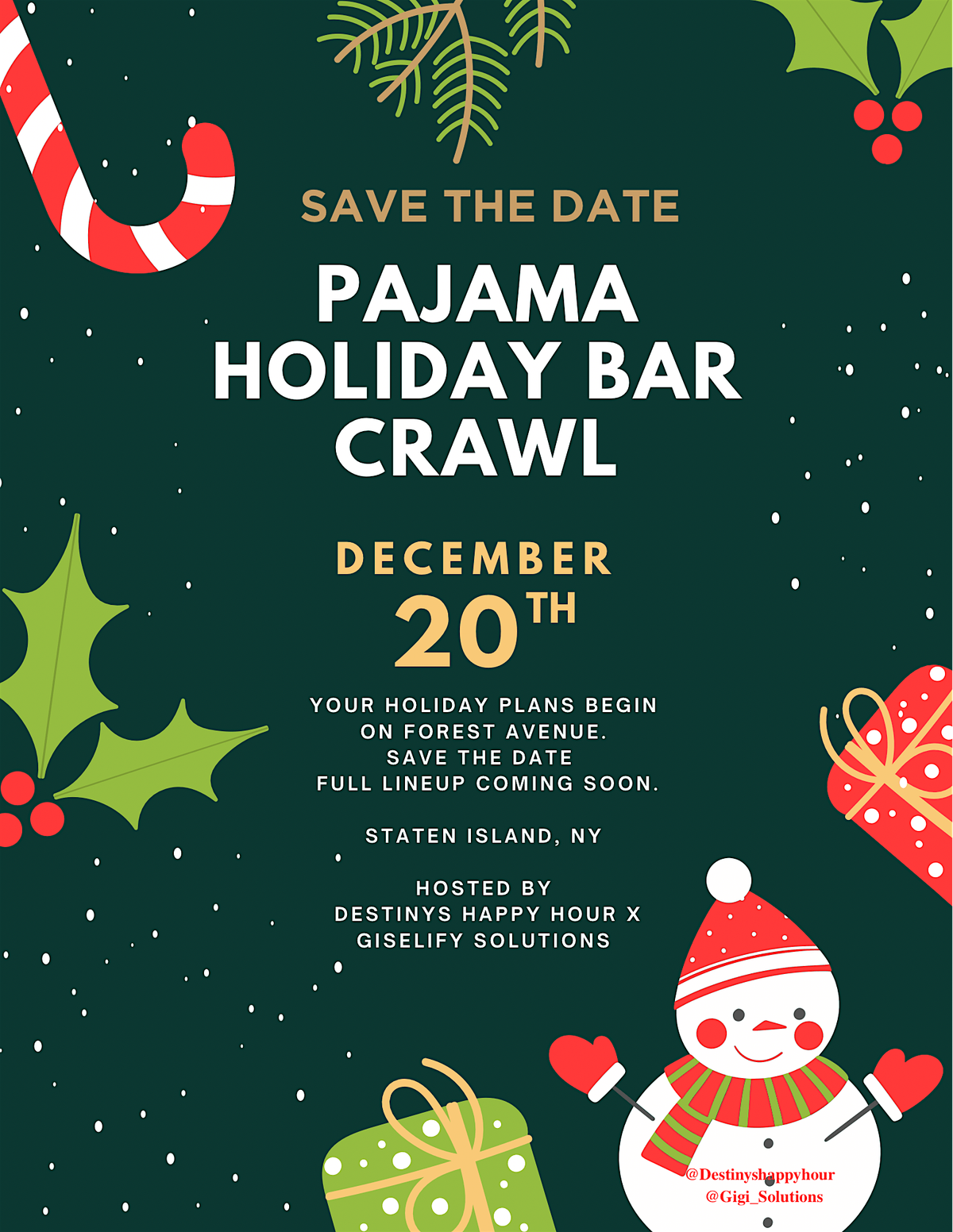 Holiday Pajama Bar Crawl