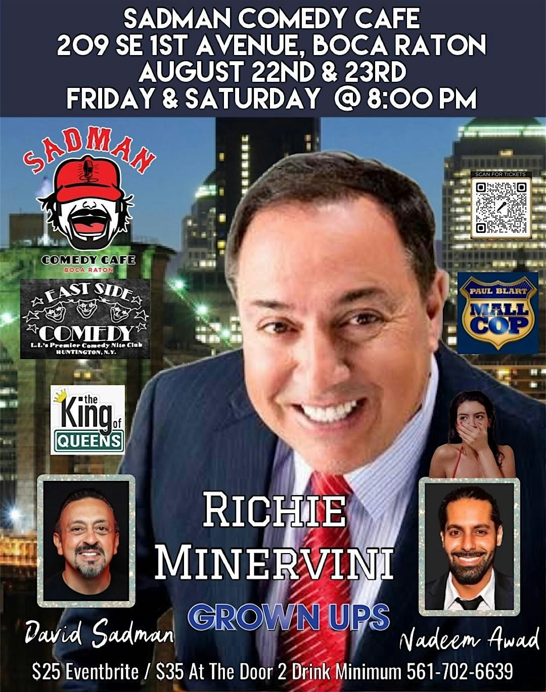 Richie Minervini at Sadman Comedy Cafe, Boca Raton, Saturday