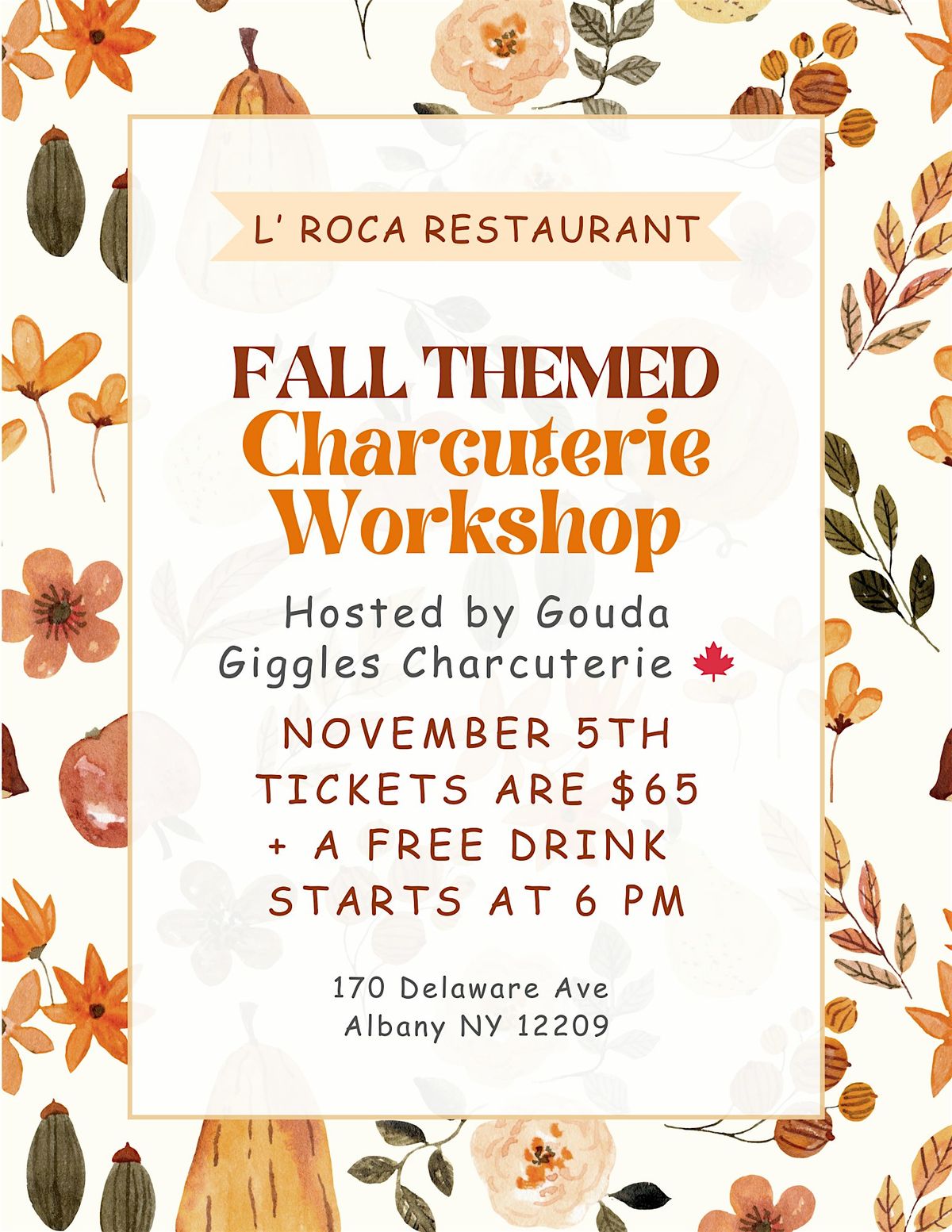 Fall Charcuterie Workshop at L\u2019Roca Restaurant