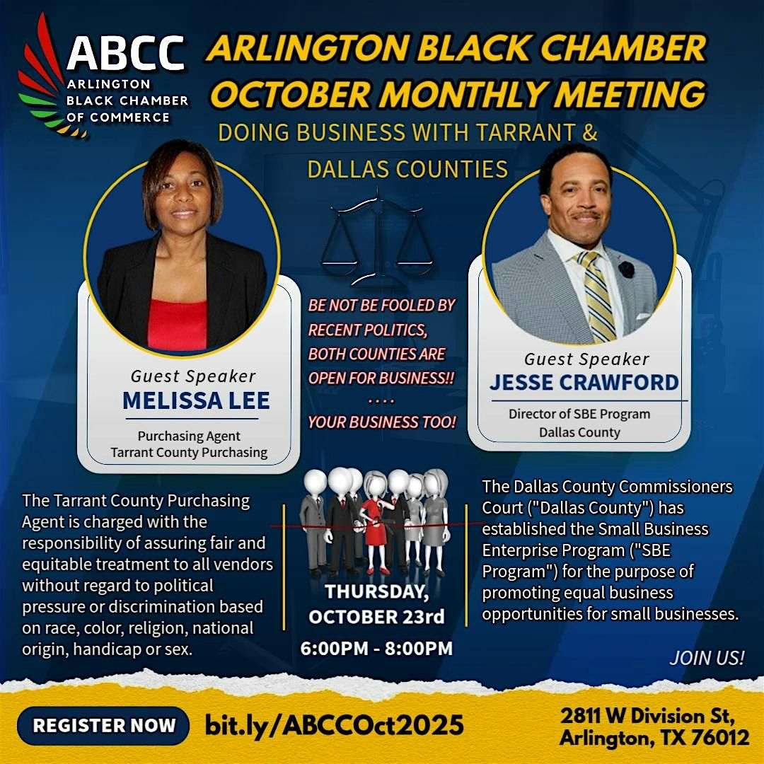 Arlington Black Chamber October Monthly Meeting