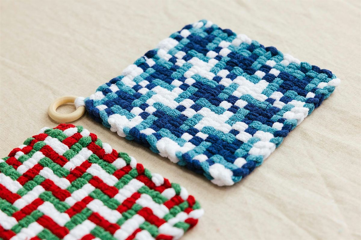 Colourful Pot Holder Weaving