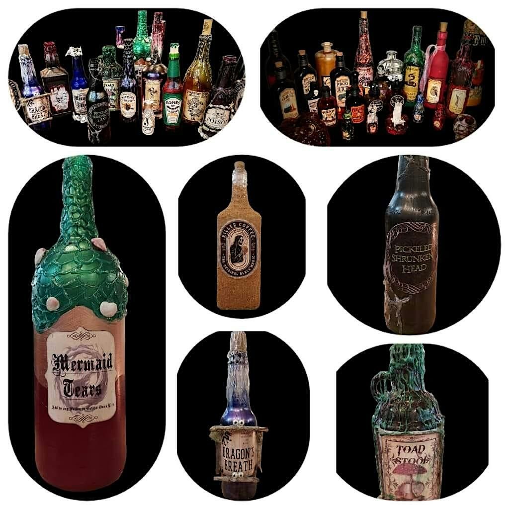 Halloween Apothecary Bottle Set - Mixed Media Class - 9\/27
