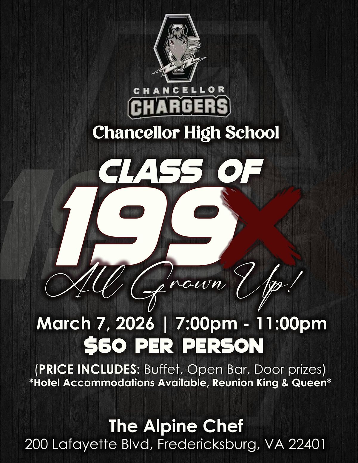 Chancellor High School - Class of 199X Reunion - ALL GROWN UP