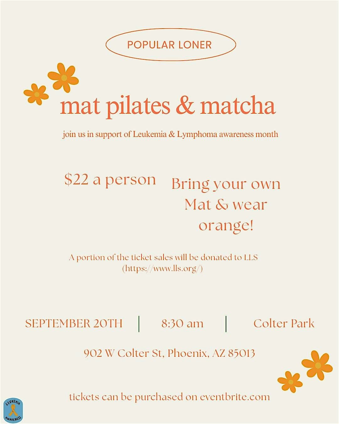 Mat Pilates & Matcha for Leukemia & Lymphoma Awareness Month
