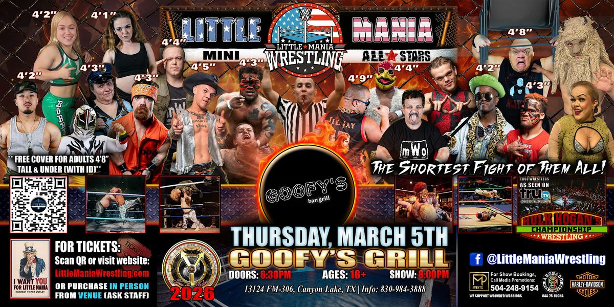Canyon Lake, TX - Little Mania Mini Wrestling @ Goofy's Grill