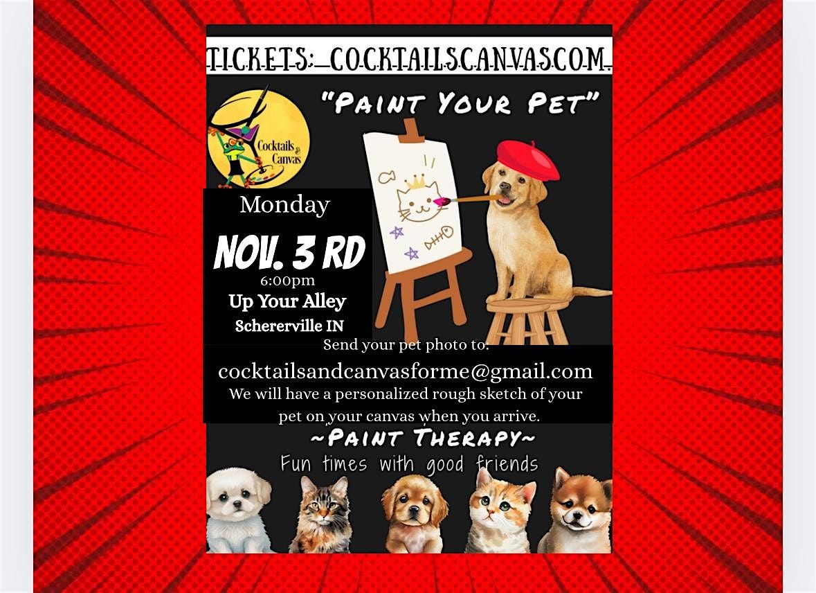 Paint Your Pet Cocktails and Canvas Fun Social Paint and Sip Event