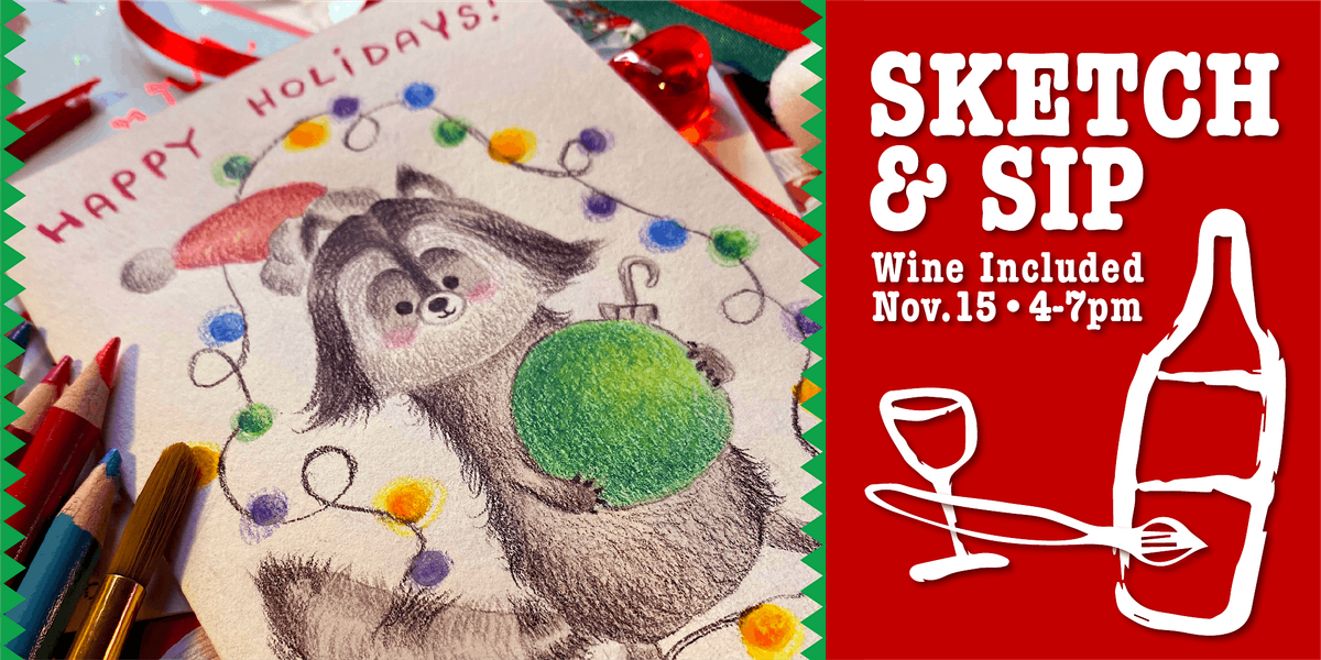 Sketch & Sip: Festive Watercolour & Coloured Pencils Workshop with Joy San