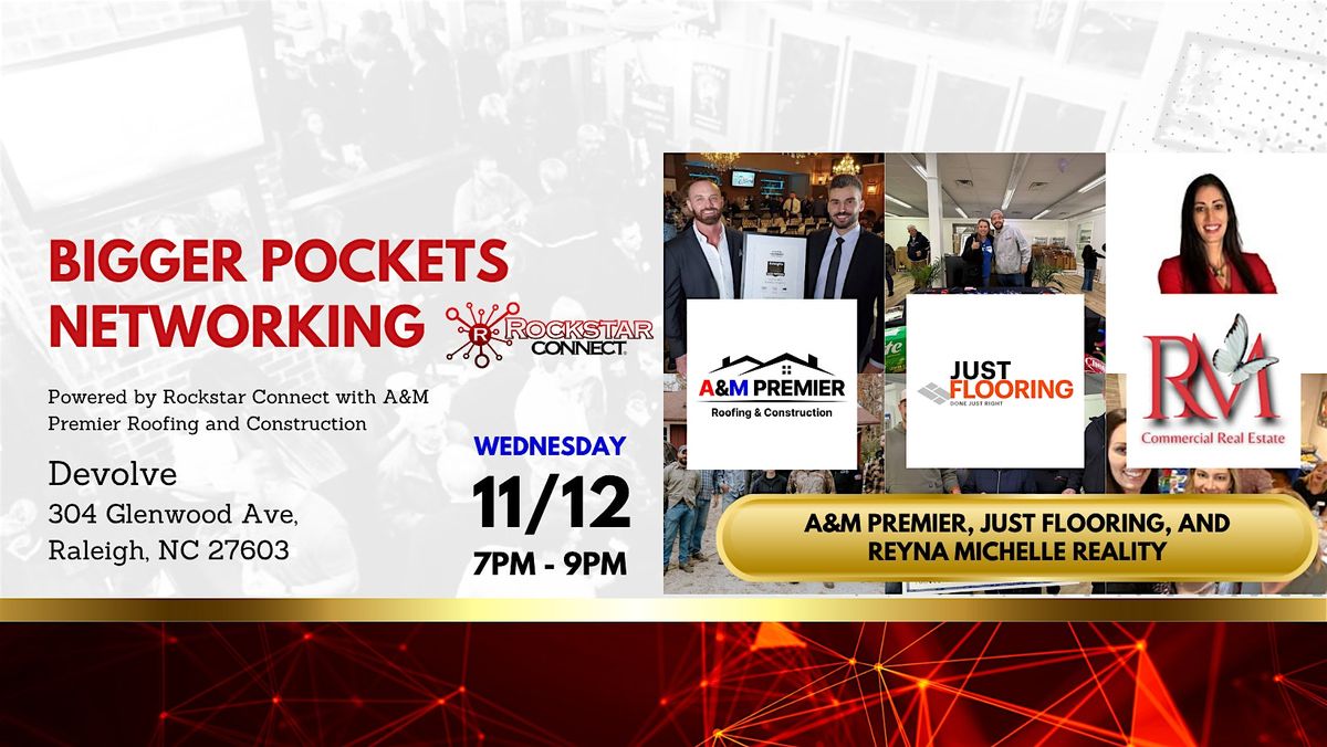 Free  Bigger Pockets Rockstar Connect Networking Event (November, NC)