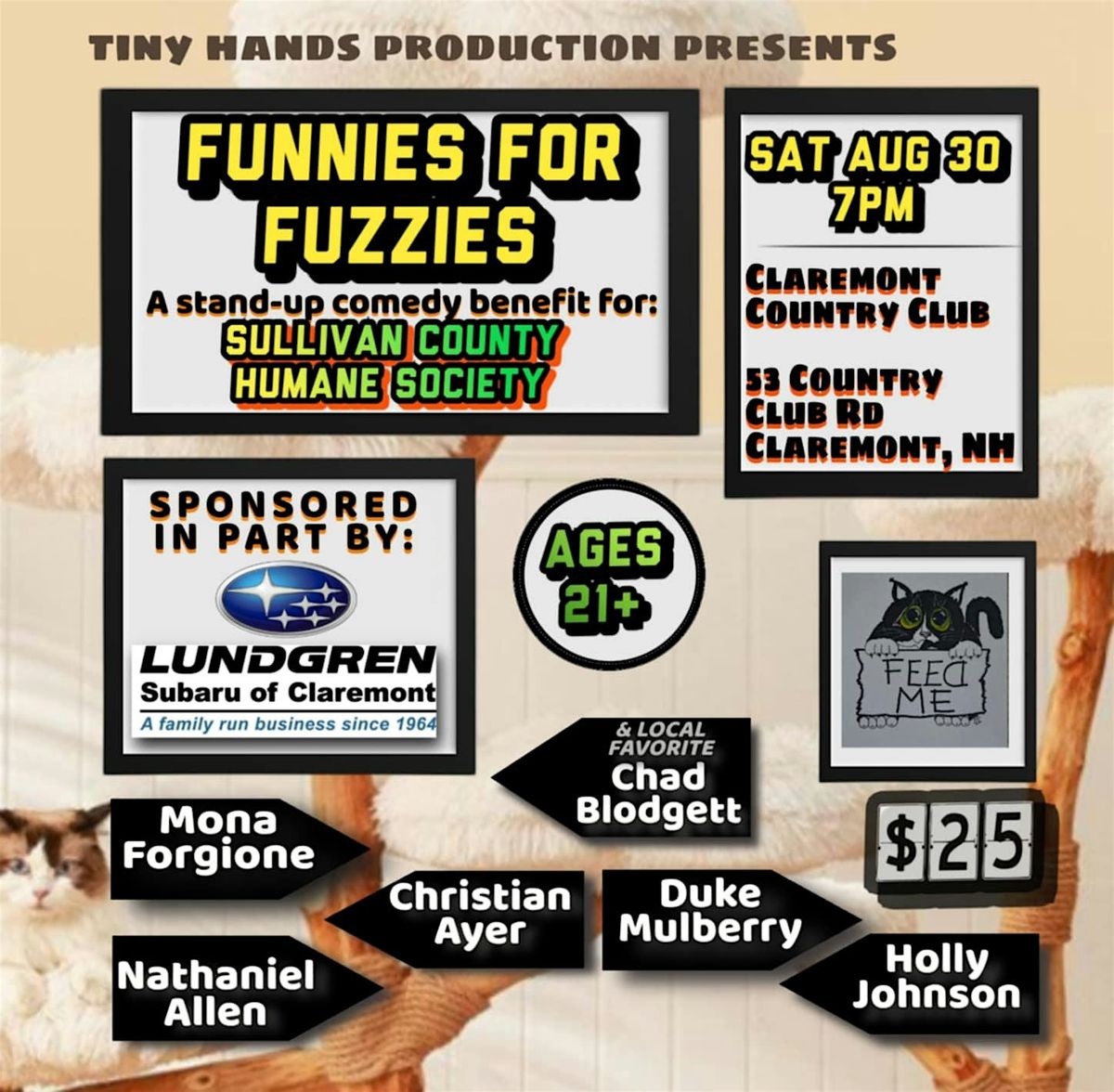 Funnies For Fuzzies: a comedy benefit for Sullivan County Humane Society
