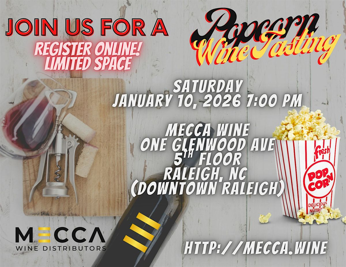 Gourmet Popcorn & Wine Tasting - Raleigh-Durham, NC
