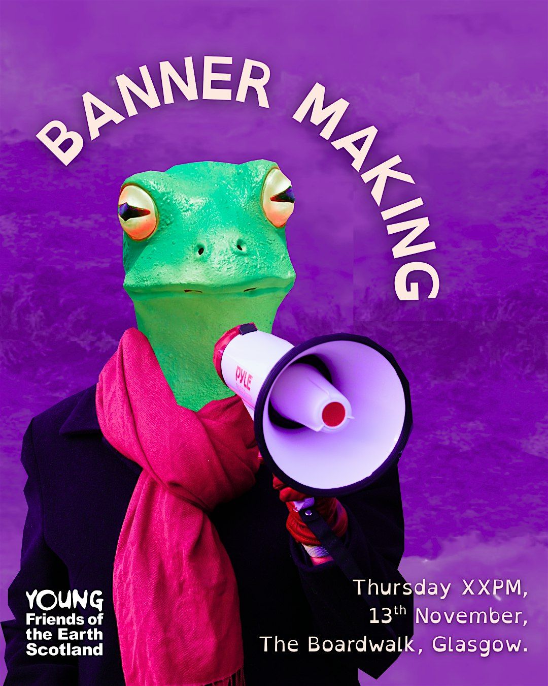 Scotland's Climate March: YFoES Glasgow Banner Making and vegan pizza!