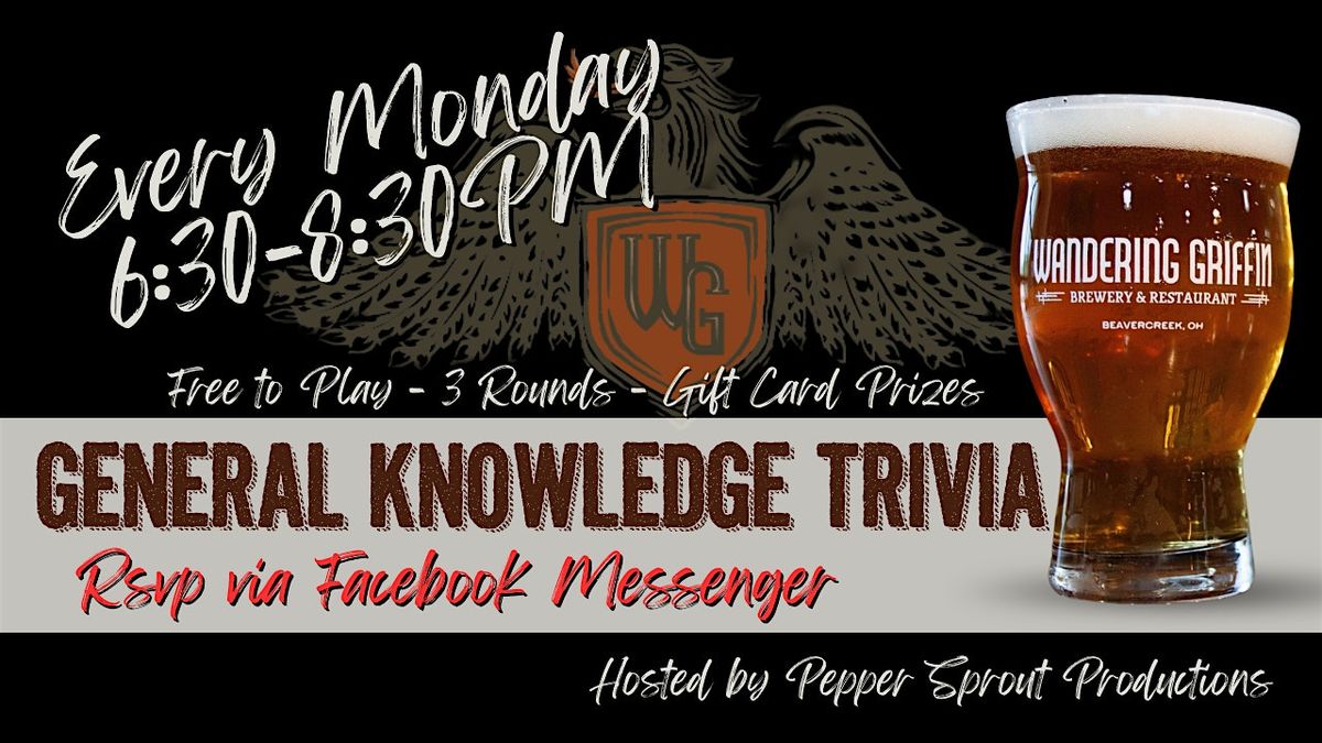 Think & Drink: General Knowledge Trivia- Wandering Griffin