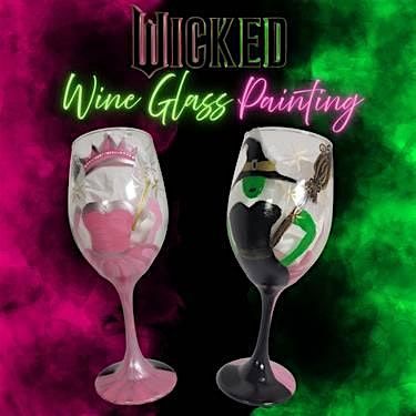 WICKED Wine Glass Painting \u2013 Glinda & Elphaba Edition
