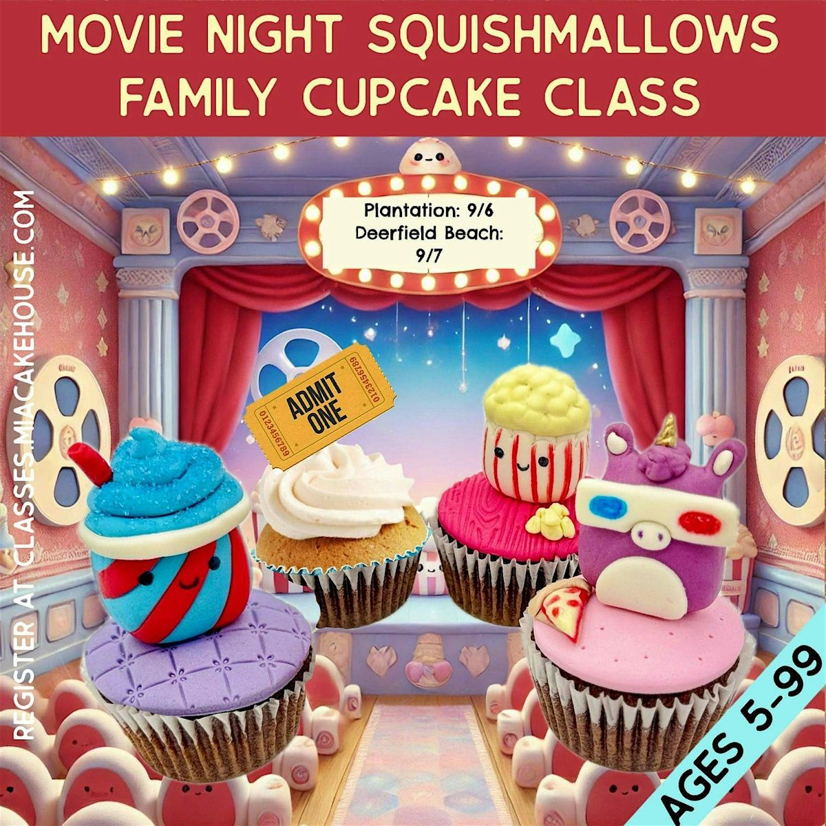 Movie Night Squishmallows Family Cupcake Class
