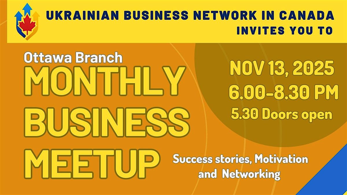 Monthly Business Meetup - NOVEMBER 13, 2025 - UBN