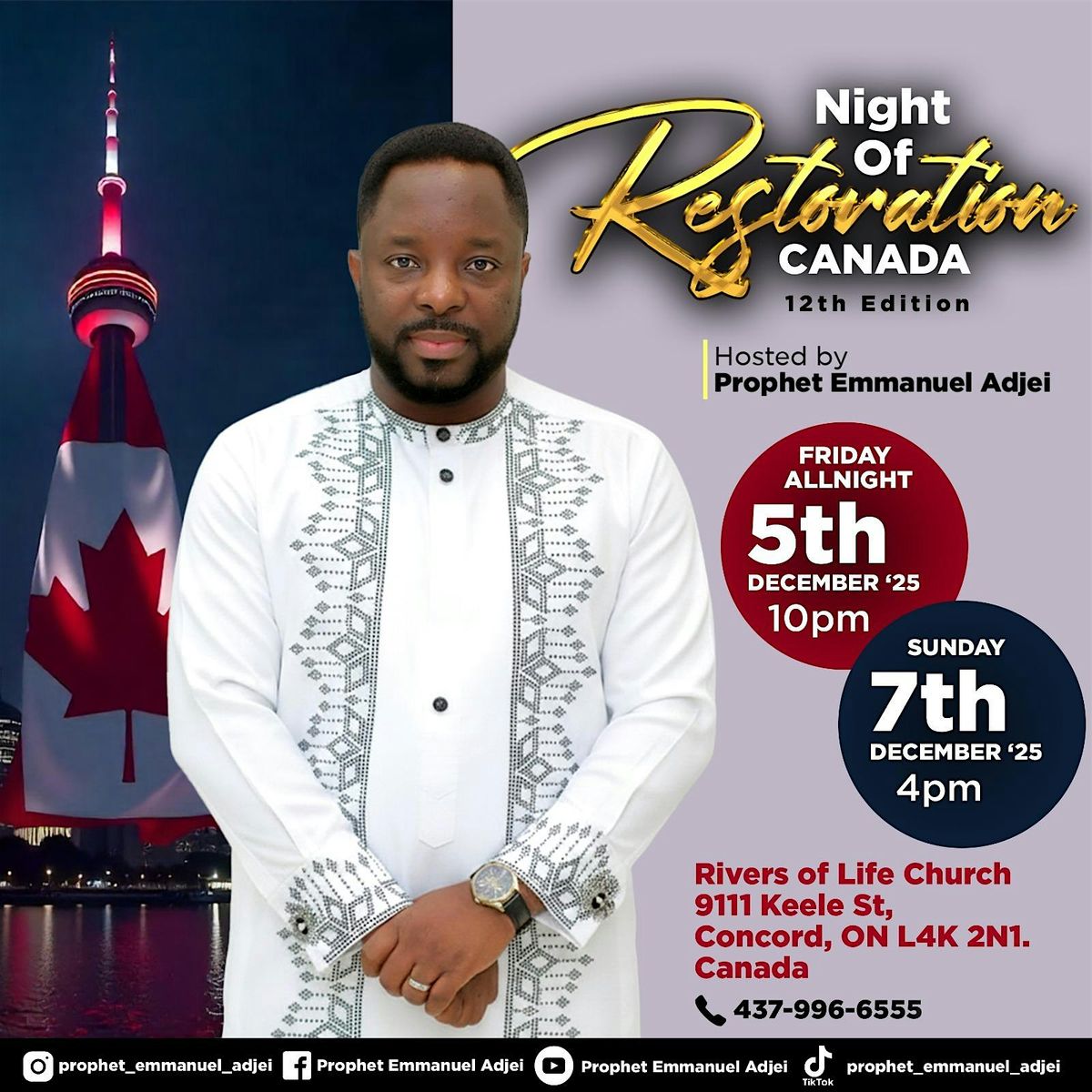 NIGHT OF RESTORATION CANADA - 12TH EDITION