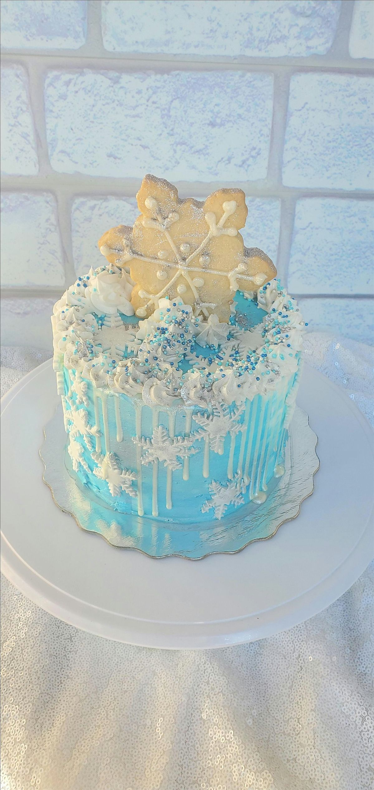 Beginner Cake Decorating - Snow Themed Drip Cake