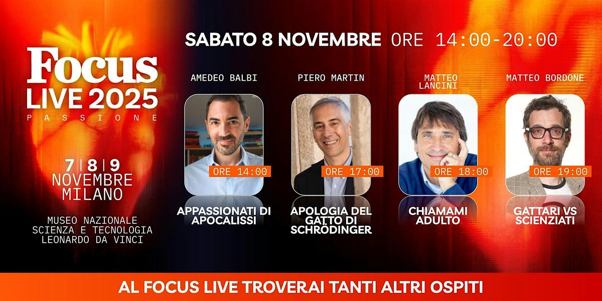 Focus Live 2025 - 8 novembre dalle 14.00 alle 20.00