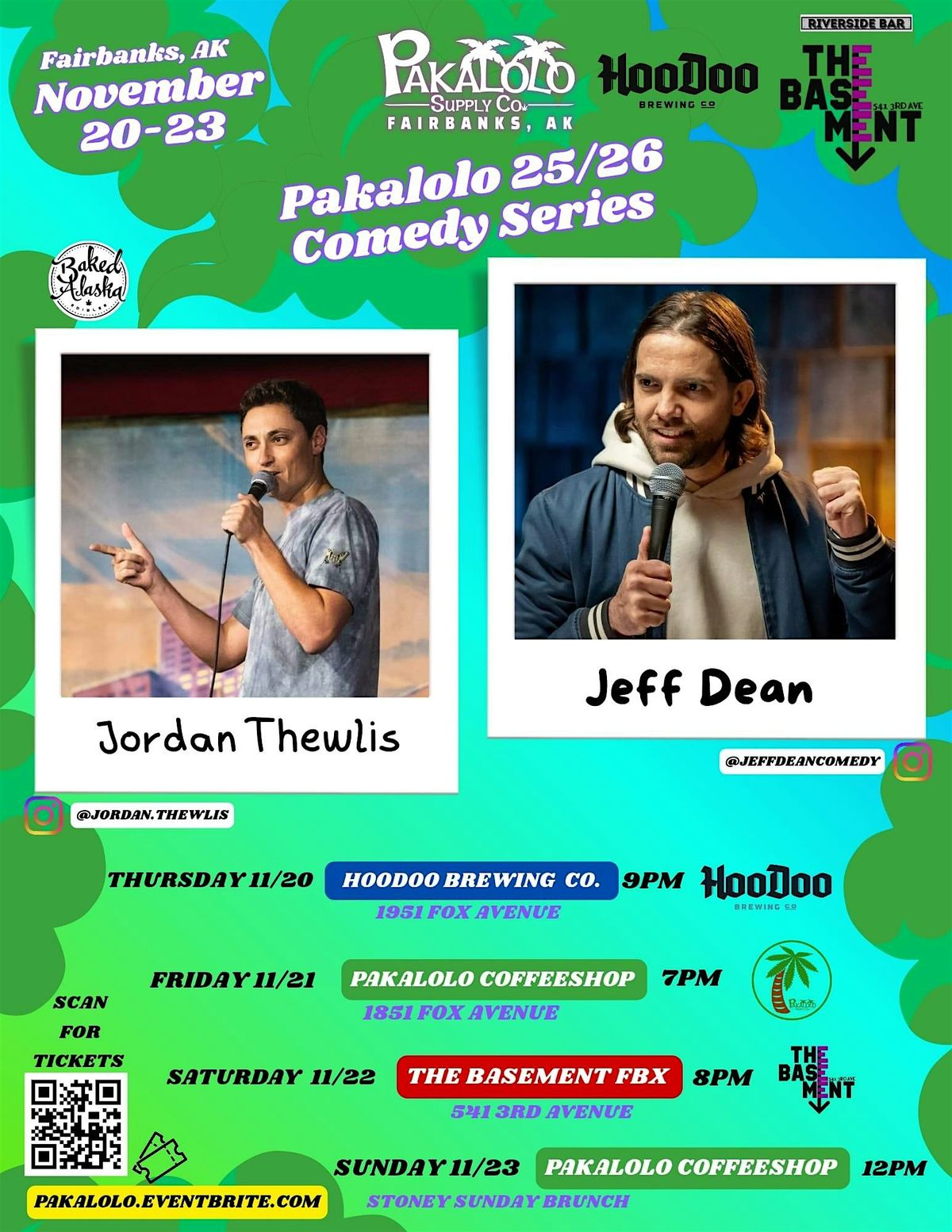 SATURDAY - Jordan Thewlis and Jeff Dean at The Basement